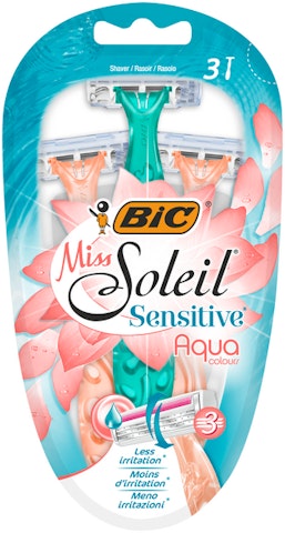 BIC Miss Soleil Sensitive Aqua Colours 3-pack varsiterä