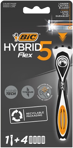 Bic Hybrid Flex 5 varsi ja terät 4kpl