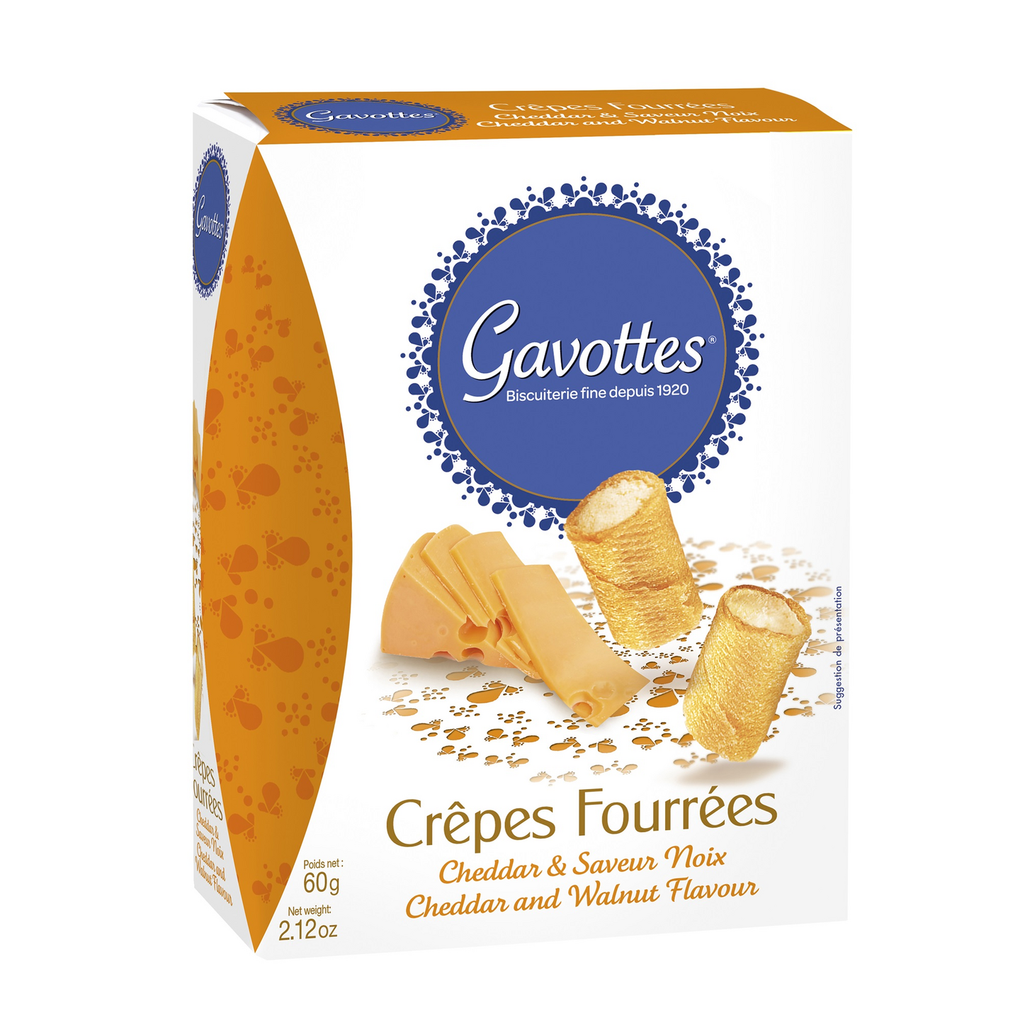 Gavottes Crepes Fourrees suolakeksi cheddar & pähkinä 60g