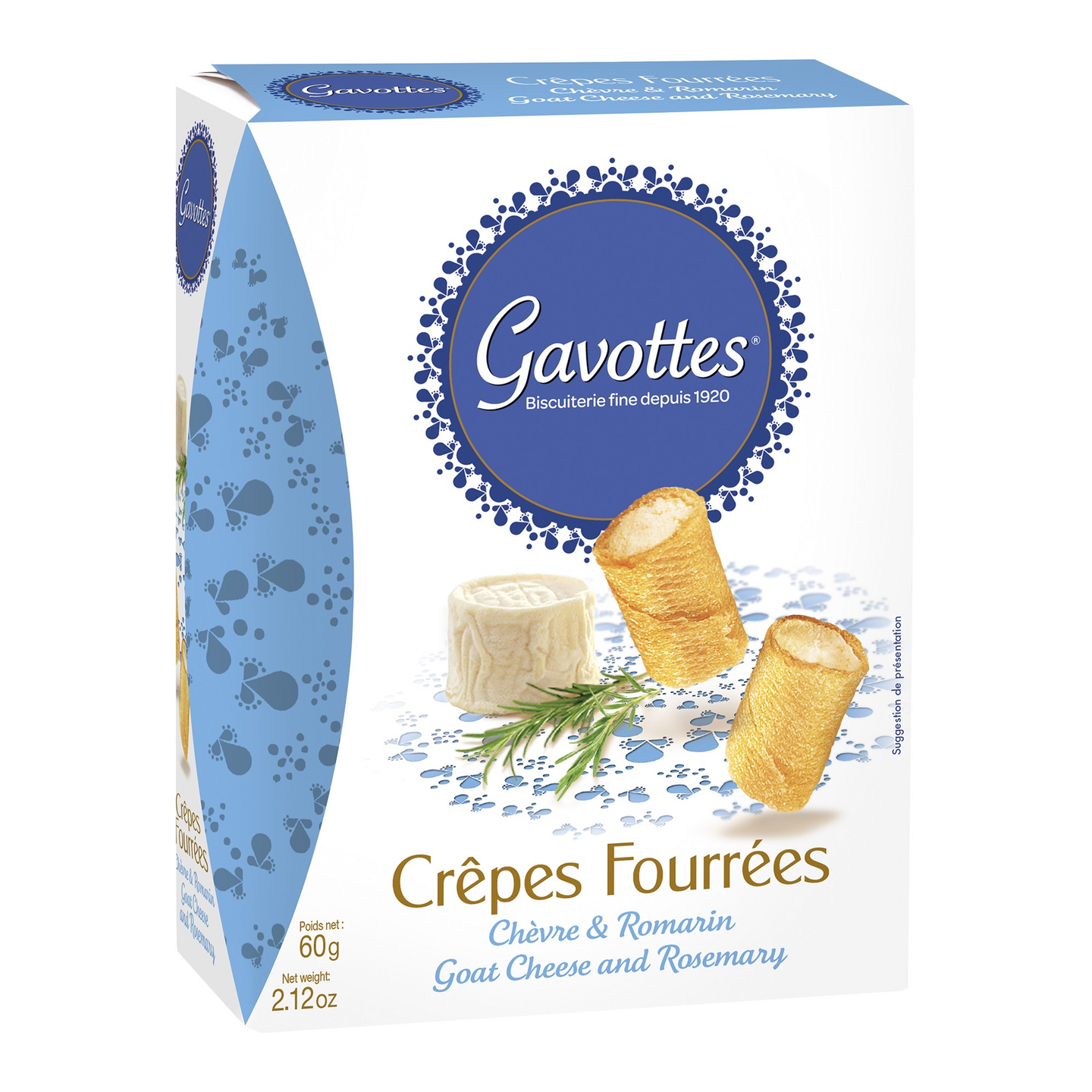 Gavottes Crepes Fourrees suolakeksi vuohenjuusto & rosmariini 60g