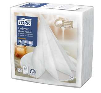 Tork Linstyle Dinner-lautasliina valkoinen 50kpl/39cm 1/4taitto