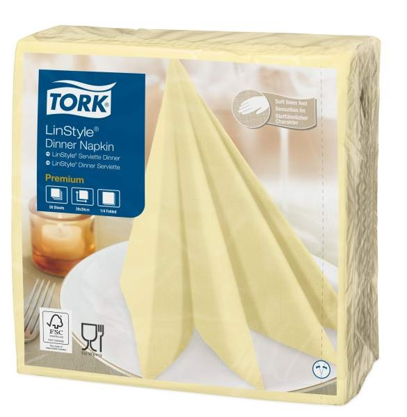 Tork Linstyle Dinner-lautasliina shampanja 50kpl/39cm 1/4taitto