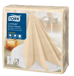 Tork Linstyle Dinner-lautasliina kerma 50kpl/39cm 1/4taitto