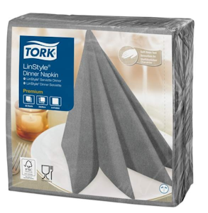 Tork Linstyle Dinner-lautasliina harmaa 50kpl/39cm 1/4taitto