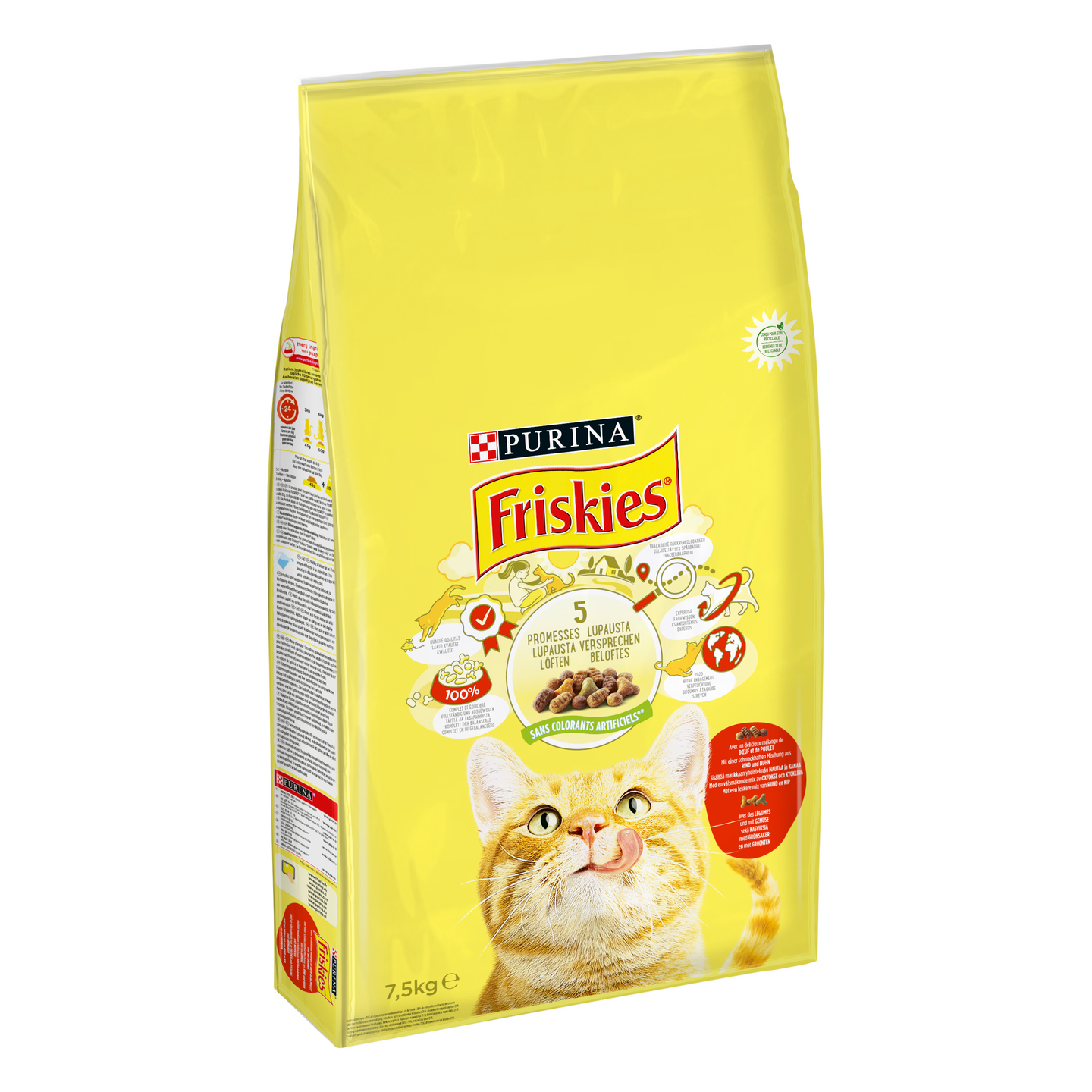 Friskies Adult Naudanlihaa, Kanaa ja lisättyjä Kasviksia 7,5kg kissanruoka