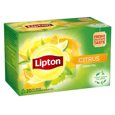 Lipton Clear Green Tea Citrus 20 teepussia Rainforest Alliance