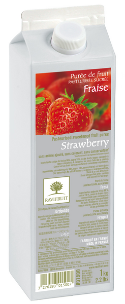 Ravifruit Mansikkapyree 1kg pastöroitu