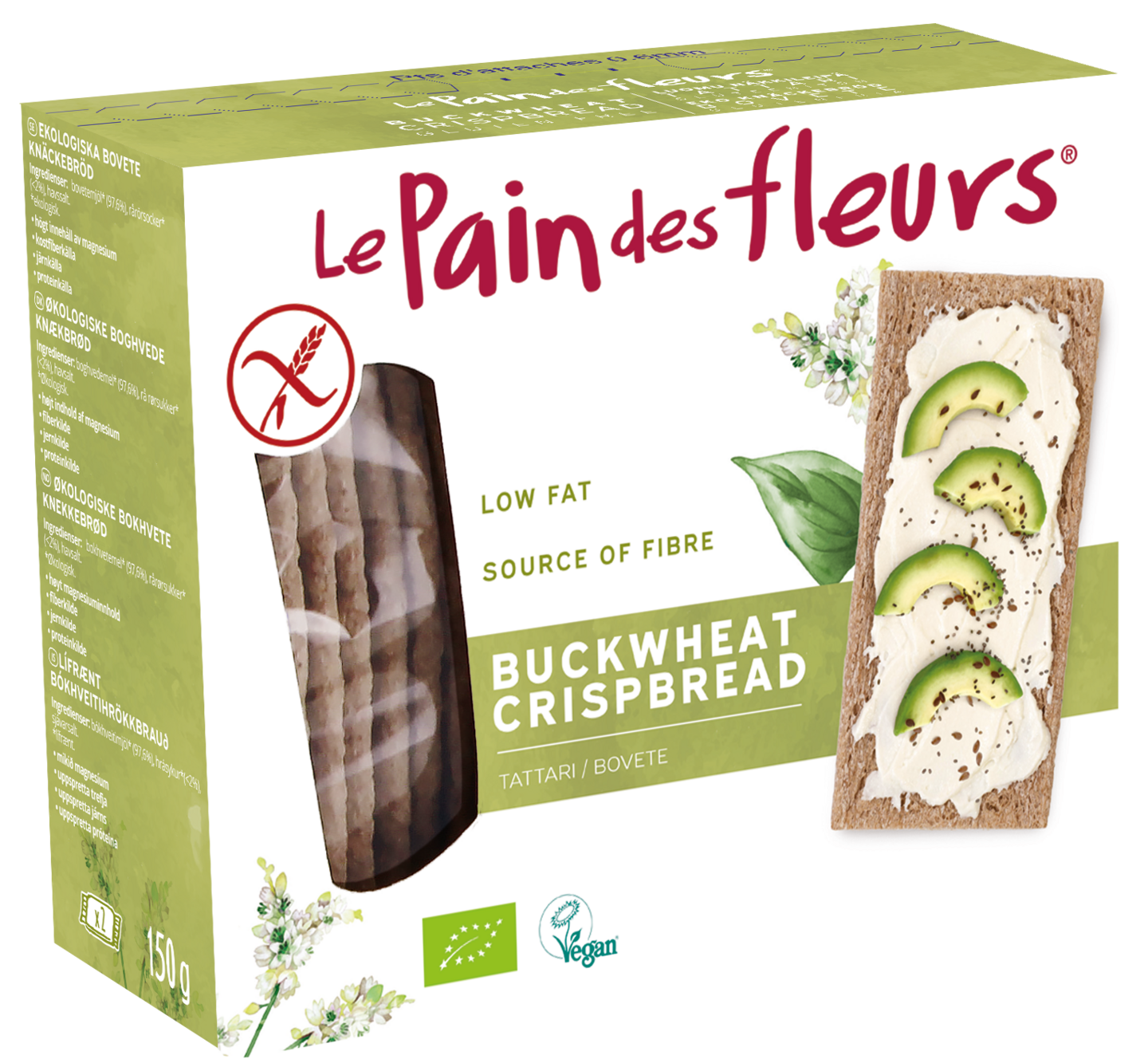 Le Pain des Fleurs tattarinäkkileipä 150g gluteeniton luomu