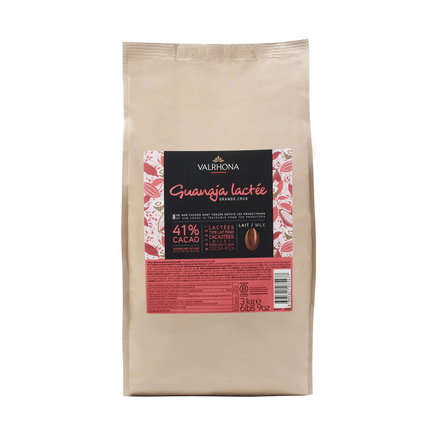 Valrhona Guanaja lactee 41% maitosuklaanappi 3kg