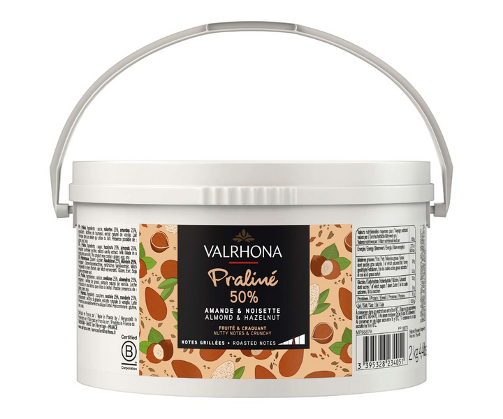 Valrhona Crunchy Fruity manteli-hasselpralinmassa 2kg