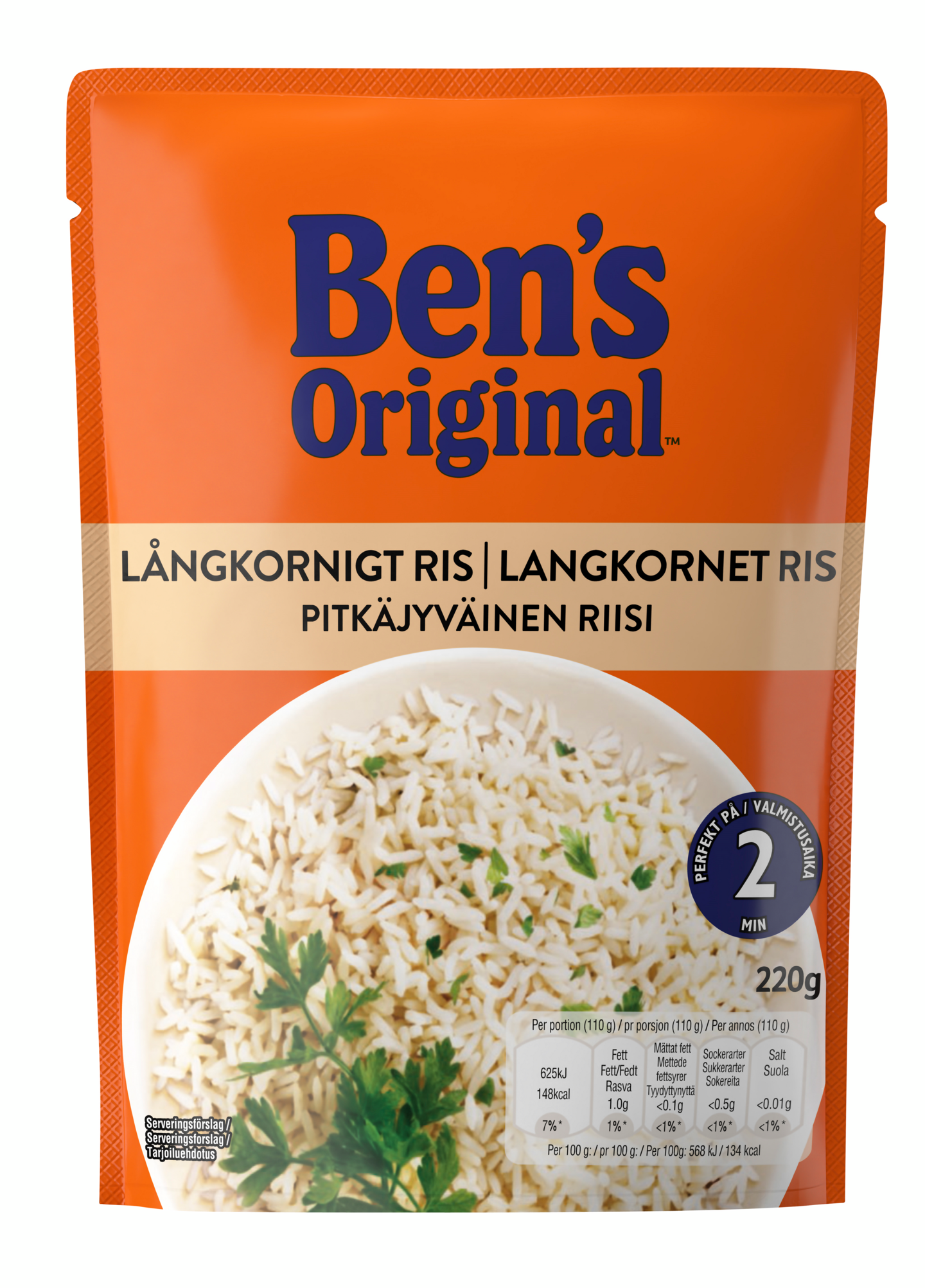 Ben's Original Pitkäjyväinen Valmisriisi 220g