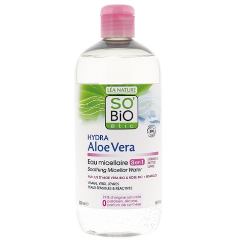 SO'BiO Hydra Aloe Vera Micellar Water misellivesi herkälle iholle 500ml