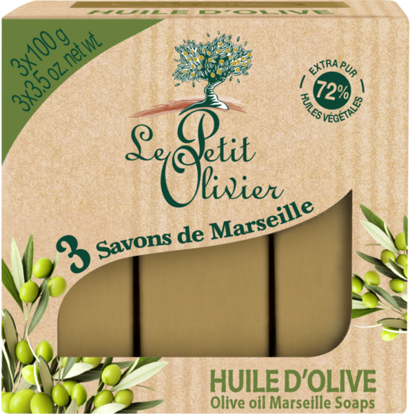 Le Petit Olivier palasaippua 3x100g oliivi