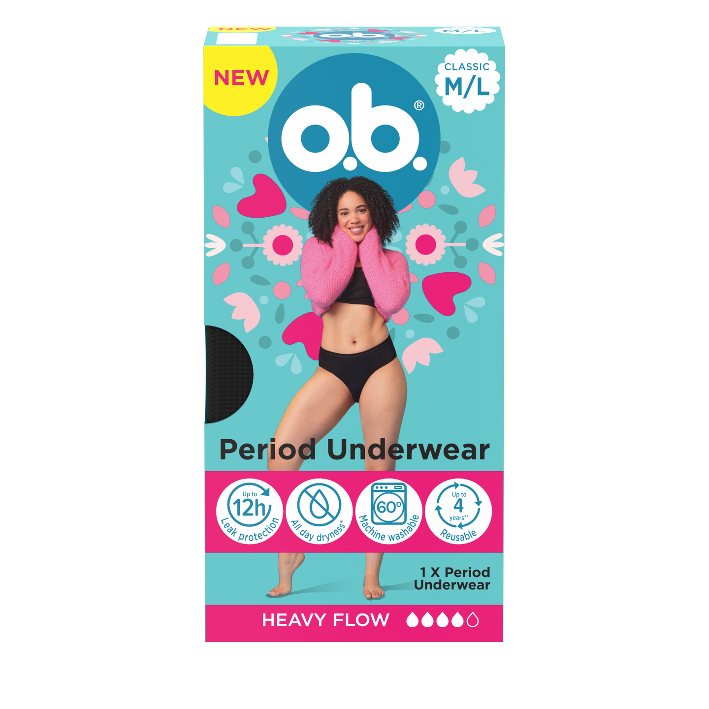 o.b. kuukautisalushousut koko M/L, heavy flow