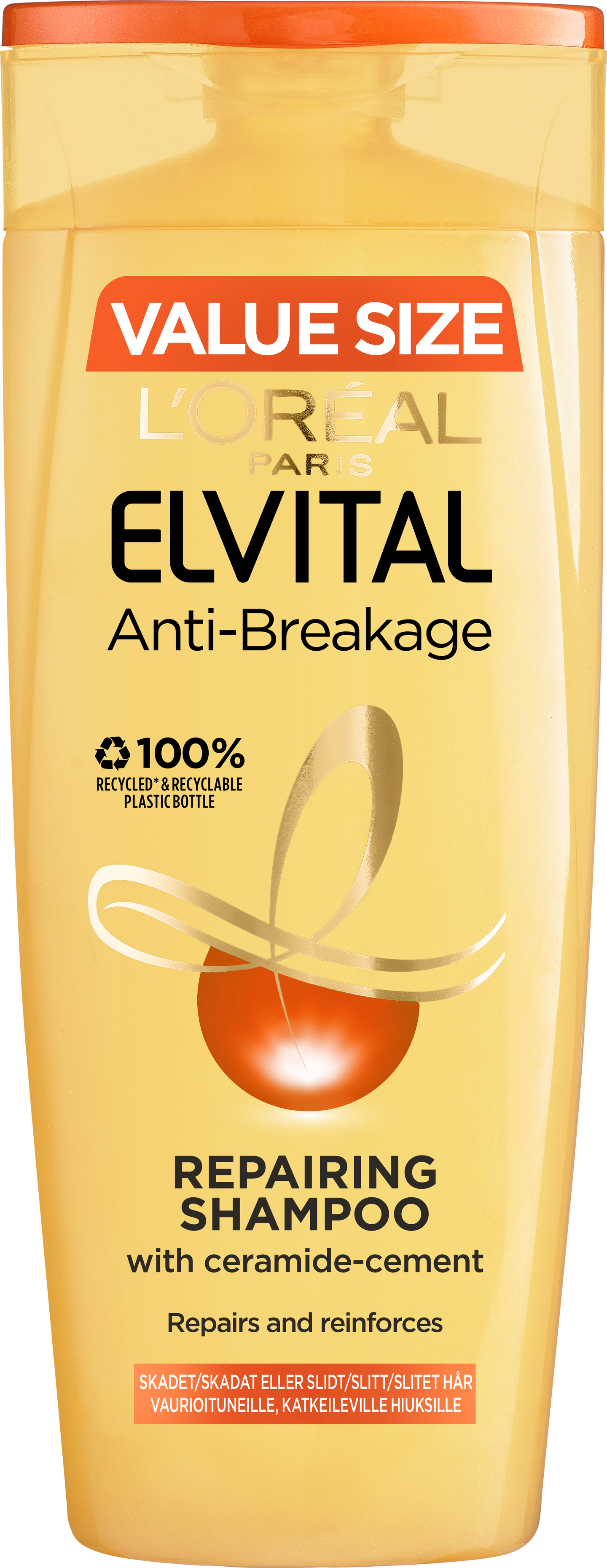 L'Oréal Paris Elvital shampoo 400ml Anti-Breakage hauraille ja katkeileville hiuksille