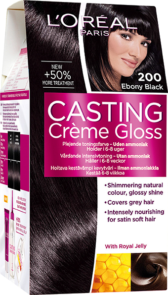 L'Oréal Paris Casting Crème Gloss 200 Ebony Black Musta kevytväri