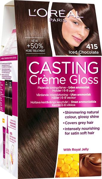 L'Oréal Paris Casting Crème Gloss 415 Iced Chocolate Syvä Kastanjanruskea kevytväri