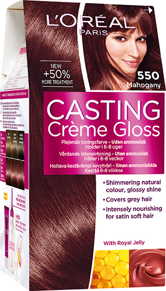 Loreal Casting Creme Gloss kevytväri 550 Mahogany Vaaleanruskea Mahonki