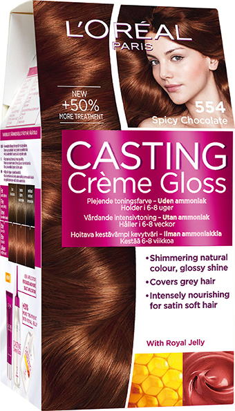 L'Oréal Paris Casting Crème Gloss 554 Spicy Choco Vaaleanruskea Mahonkikupari kevytväri