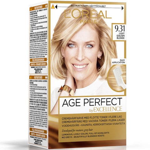 L'Oréal Paris Age Perfect by Excellence kestoväri 9.31 Light Golden Blonde Vaalea kultatuhka
