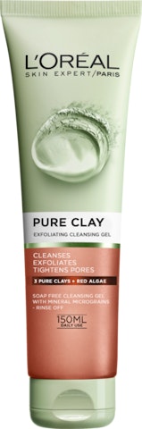 L'Oréal Paris Pure Clay 150ml Exfoliating Gel kuoriva puhdistusgeeli