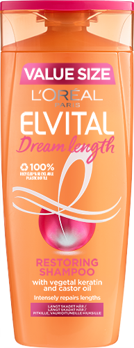 L'Oréal Paris Elvital 400ml Dream Length Restoring shampoo pitkille, vaurioituneille hiuksille