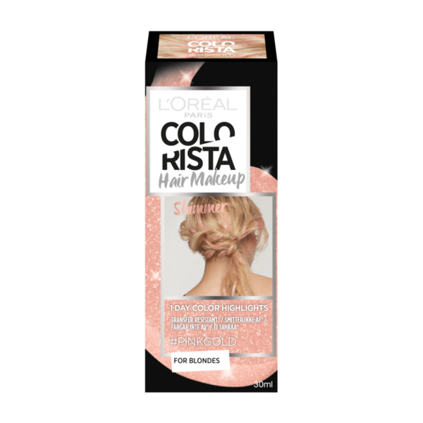 L'Oréal Paris Colorista Hair Makeup #Pinkgold väliaikainen poispestävä hiusmeikki