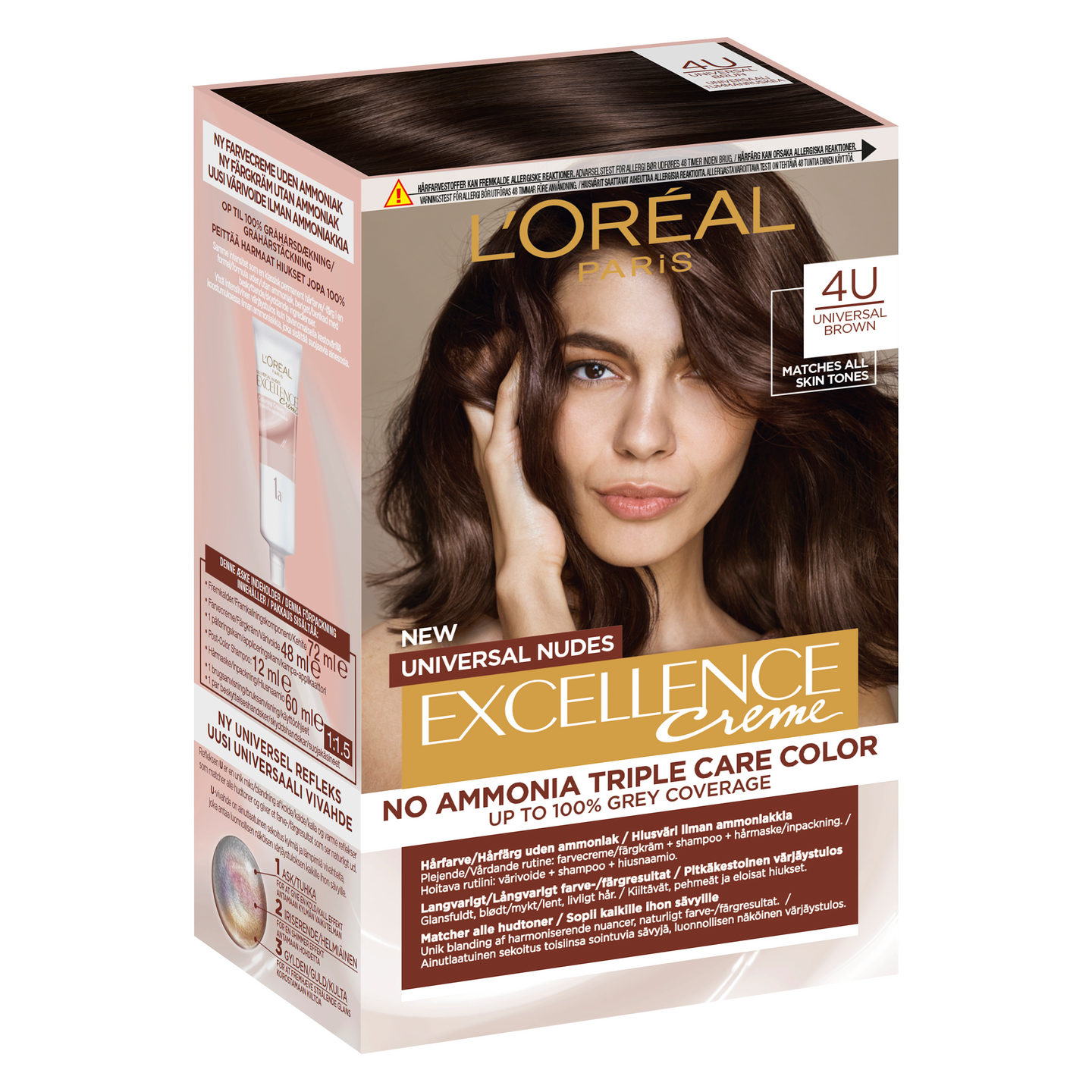 L'Oréal Paris Excellence Creme 4U Universal Brown kestoväri ilman ammoniakkia 1kpl