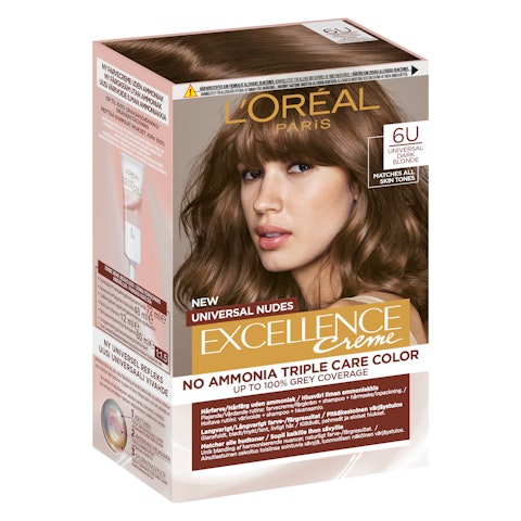 L'Oréal Paris Excellence Creme 6U Universal Dark Blonde kestoväri ilman ammoniakkia 1kpl