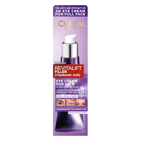 L'Oréal Paris Revitalift Filler Eye Cream for Face intensiivisesti kosteuttava silmänympärysvoide