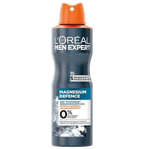 L'Oréal Paris Men Expert Magnesium Defense Hypoallergenic 48H spray deodorantti 150 ml