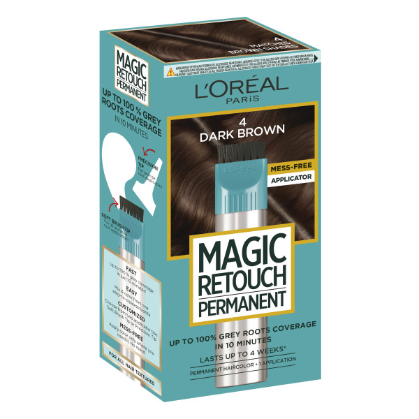 L'Oréal Paris Magic Retouch permanent 04 Dark Brown kestoväri 1kpl