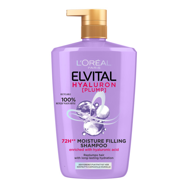 L'Oréal Paris Elvital Hyaluron Plump shampoo kosteutta kaipaaville hiuksille 1000ml