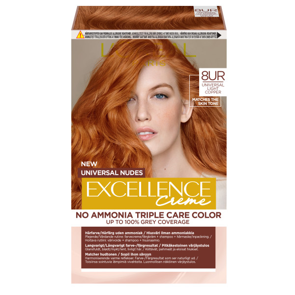 L'Oréal Paris Excellence Universal Nudes 8UC Light Copper kestoväri ilman ammoniakkia 1kpl