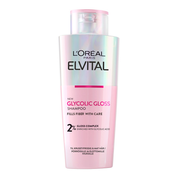 L'Oréal Paris Elvital shampoo 200ml Glycolic Gloss pörröisille ja elottomille hiuksille
