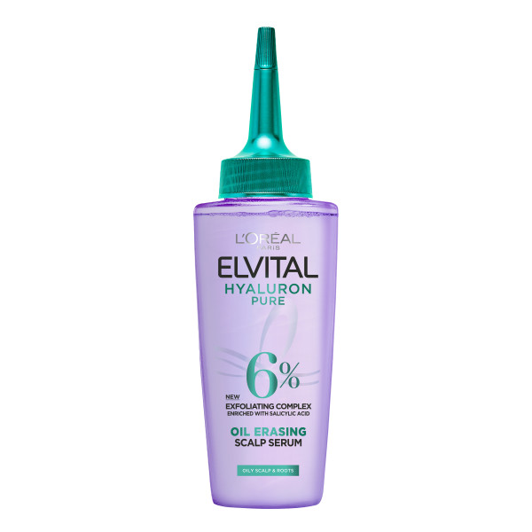 L'Oréal Paris Elvital Hyaluron Pure Oil Erasing Scalp seerumi kosteutta kaipaaville hiuksille 100ml