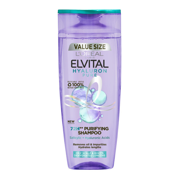L'Oréal Paris Elvital shampoo 250ml Hyaluron Pure kosteutta kaipaaville hiuksille
