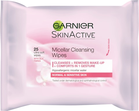 Garnier Skin Active Micellar puhdistusliinat 25kpl normaalille ja herkälle iholle