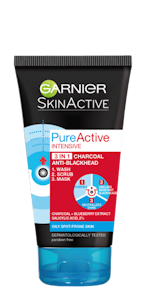 Garnier Skin Active PureActive Intensive 3in1 Charcoal kuoriva puhdistusnaamio 150ml