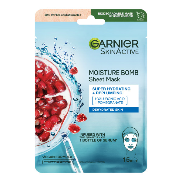 Garnier SkinActive Moisture Bomb kosteuttava kangasnaamio kasvoille 28g