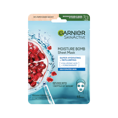 Garnier SkinActive Moisture Bomb kosteuttava kangasnaamio kasvoille 28g