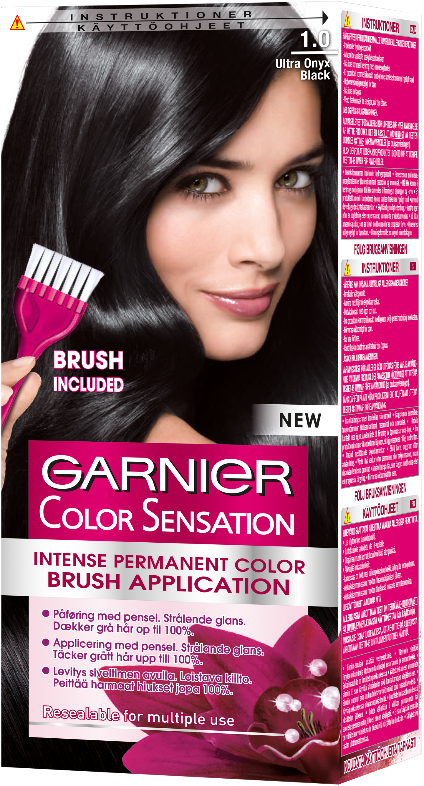 Garnier Color Sensation kestoväri 1.0 Ultra Onyx Black Musta intensiivinen