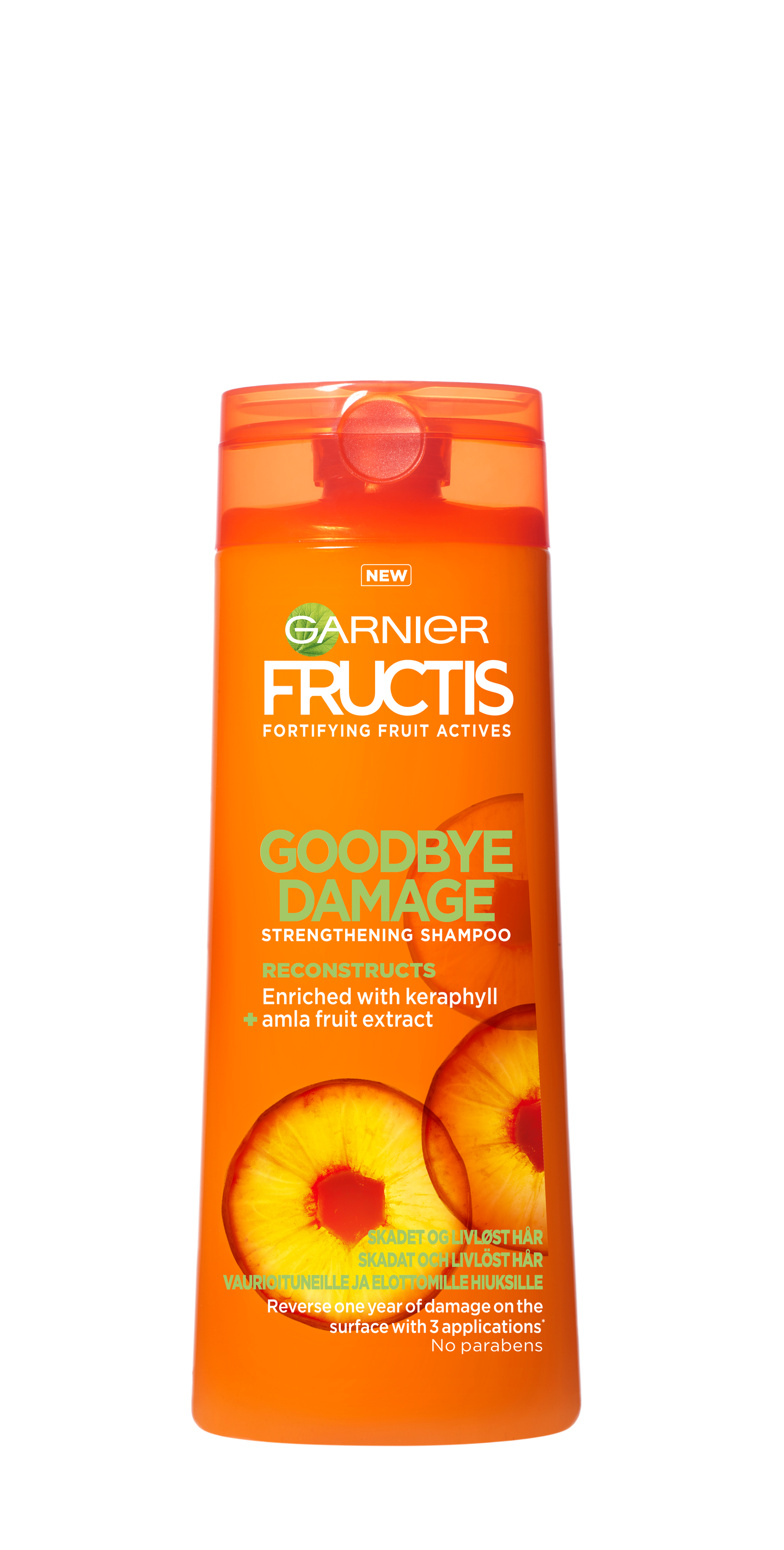 Garnier Fructis shampoo 250ml Goodbye Damage vaurioituneille ja elottomille hiuksille