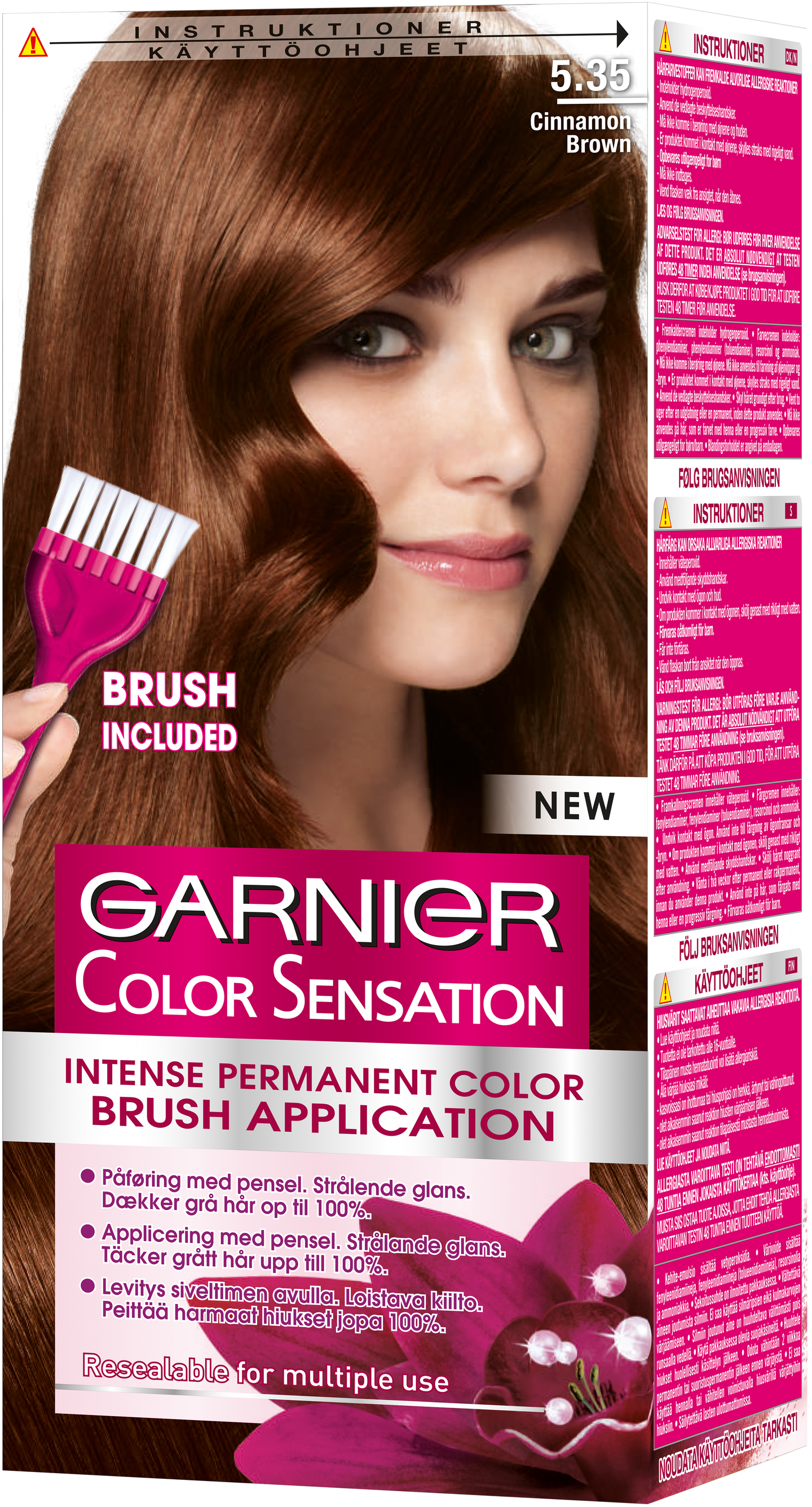 Garnier Color Sensation kestoväri 5.35 Cinnamon Brown Mahonkinen kullanruskea