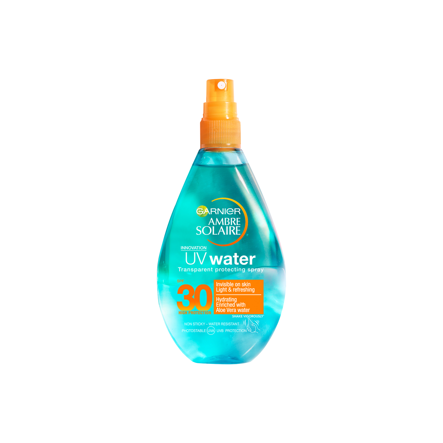 Garnier Ambre Solaire 150 ml Solar Water SK 30 -aurinkosuojasuihke vartalolle, korkea suoja