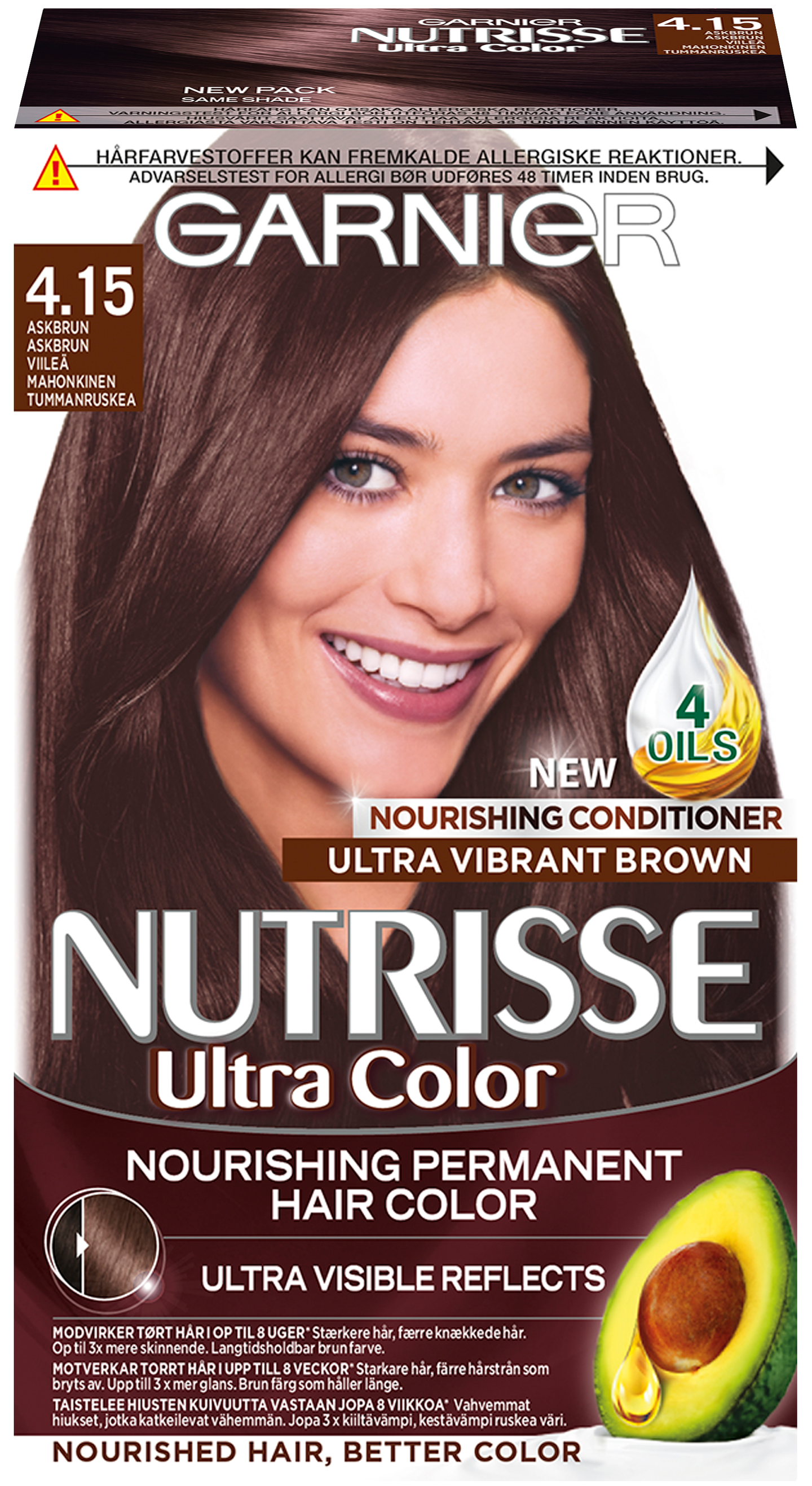 Garnier Nutrisse kestoväri 4.15 Ultra Color Viileä Mahonkinen Tummanruskea