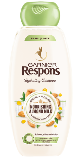 Garnier Respons shampoo 400ml Nourishing Almond Milk kosteutusta kaipaaville hiuksille