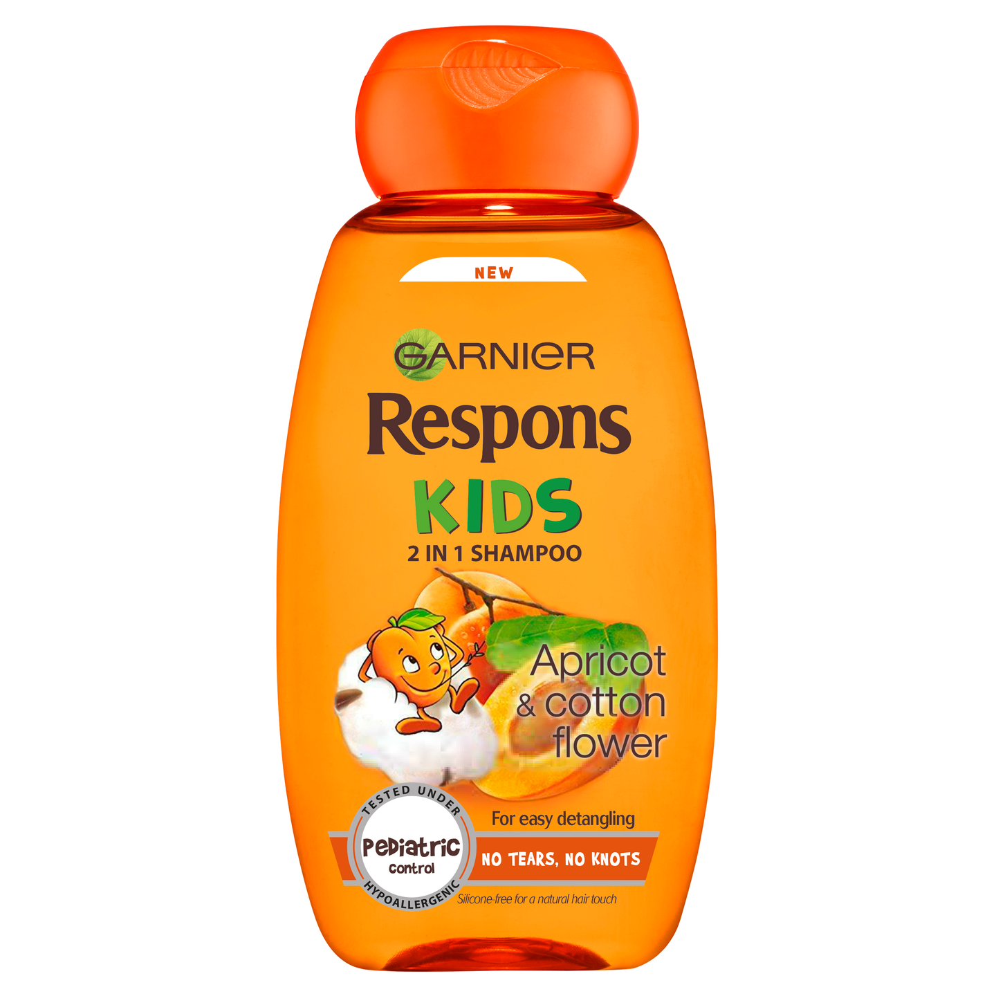 Garnier Respons Kids lastenshampoo 250ml 2in1 Hypoallergenic Apricot & Cotton Flower