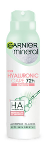 Garnier Mineral antiperspirantti spray deo 150ml Hyaluronic Care 72h Sensitive