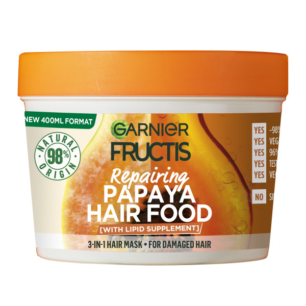 Garnier Fructis Hair Food Papaya hiusnaamio vaurioituneille hiuksille 400ml